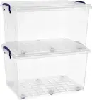 Storage Bins with Lids, Clear Plastic Containers for Organizing, Stackable Totes