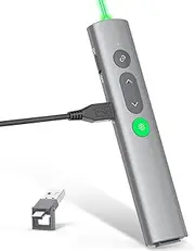 Presentation Clickers for PowerPoint Presentations, [Aluminum Alloy] + [2 in 1 USB C/A] PowerPoint Clicker with Laser Pointer Wireless Presenter PPT Slide Remote Control Clicker for Mac, Computer
