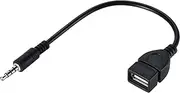 Warmstor 3.5mm AUX Audio Plug Male to USB 2.0 Female OTG Adapter Converter Cable for Playing Music with U-Disk in Your Car