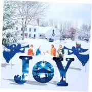 5 PCS Outdoor Joy Christmas Nativity Decorations - Christmas Yard Sign - JOY