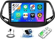 SIXTOP [2+64G] Android Car Stereo for Jeep Compass 2017-2020 with Carplay Android Auto Mirror Link Change Theme 10.1 inch Touchscreen FM RDS HiFi Bluetooth WiFi GPS+Camera & MIC