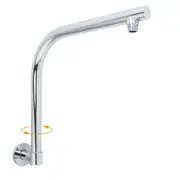 Bathroom Swivel Gooseneck High Rise Wall Arm For Shower Head Solid Brass Chrome