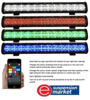 APLED COLOURED 23" LIGHT BAR WITH REMOTE CONTROL CAN ADD SMART PHONE APP 72WATT
