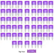 50x Mini Blade Fuse APM ATM 3A Amp Motorcycle Automotive Circuit Spade Set Kit