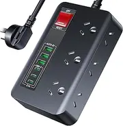 Micomlan Power Strip Surge Protector - Powerboard USB with 6 Outlets, Power Board Surge Protection with 6 USB C Ports (3 USB-C & 3USB-A), Mountable 6AC Power Extension Cord with Switch for Home&Office