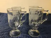 4 Nestle Nescafe World Globe 5 1/2" 8 oz. Pedestal Mugs