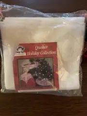 NIP Vintage Quaker Lace Holiday Collection Snowmen Treeskirt White Tree Skirt