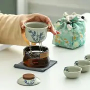 Floral-Themed Portable Tea Set, Gongfu Teapot for One to Three, 1 Ceramic Teapot