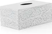 Modern Farmhouse Tissue Box Cover, Decorative Tissue Box Holder, Square Tissue Box Cover, Country Chic Distressed White Tissue Box Cover, Rustic Metal Tissue Box Cover, Kleenex Holder for Bathroom