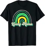 [X.Style] One Lucky Mama Shirt for Mom of Newborn St Patrick Pregnancy ds685 T-Shirt Black