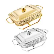 1.8L Buffet Server Warming Tray with Lid Sturdy Stainless Steel 9.2x13x5inch