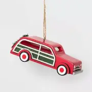 Wooden Station Wagon Christmas Ornament - Wondershop