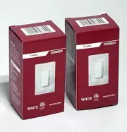 (2) White 3-Way Dimmer CFL & LED Incandescent Halogen Paddle Rocker Slide Switch