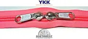 YKK Nylon Coil Zipper Tape # 10 Salmon 25 yards with 50 Black Zipper Sliders
