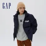 GAP 男女同款 LOGO時尚立領羽絨外套 大絨朵羽絨系列-藏藍色(884508)