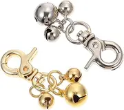 SEWOART 2pcs Cat Dog Collar Bells Small Metal Charms for Pet Identification Easy Attachable Keychain for Collars