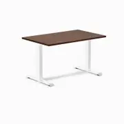 Desky Fixed Height Red Walnut Rubberwood Desk 1200x750mm White Leg