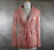 Alex Perry Sequin Blazer and Pants Suit UK6 Peach Colour Designer