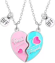 [Lezmoii] Best Friend Necklace Friendship Necklace Gifts Matching Magnetic BFF Necklace for 2 Girls