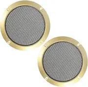MACHSWON 2pcs Car Audio Speaker Cover Mesh 5" Subwoofer Grill Horn Glossy Guard Protector Gold Tone