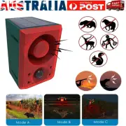 Solar Outdoor Motion Sensor Alarm with Dog Barking & Gunshot Sound Up to 130dB