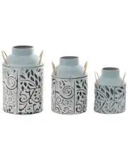 Peyton Lane Set of 3 Blue Metal Farmhouse Vase NoSize
