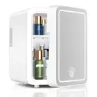 CUTIEWORLD Skincare Fridge With Dimmable LED Light Mirror, 4L Makeup Mini Fri...