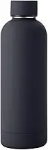 FAMKX 17oz Stainless Steel Insulated Narrow Mouth Sports Water Bottle, Double wall Cola Shape Vacuum flask (500ml, Black)