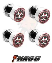 4 Silver Billet Aluminum License Plate Frame Tag Bolts - ZOMBIE OUTBREAK RW 34Y