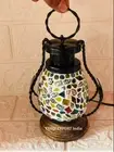 Handmade Mosaic Glass Table Lamp Lantern Bohemian Turkish Decor Night Light vin