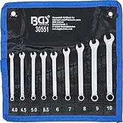 BGS 30551 Open-Ended Ring Spanner Set 9 Pieces SW 4-10 mm DIN 3113-A Includes Tetron Roll Bag Combination Spanner