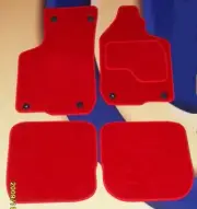 Car Mats for ALFA ROMEO STELVIO BRIGHT RED TUFTED CARPET SET OF 4 + 6 CLIPS