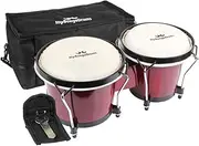 Bongo Drum Set for Adults Kids Beginners Professionals, Upgrade Packaging, Set of 6 and 7 inch Tunable Percussion Instruments, Natural Animal Hides Hickory Shells Wood Metal with Tuning Wrench