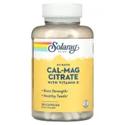 Solaray, Cal-Mag Citrate with Vitamin D-3, 2:1 Ratio , 180 Capsules