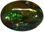 [HARSHALI GEMS] 1.75 Carat Loose Gemstone Australian Black Colour Opal with Multicolor Fire for Ring Pendant and Bracelet Natural Untreated Stone for Unisex Original Certified