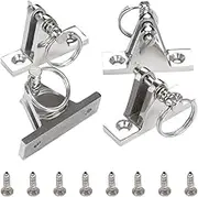 VTurboWay 4 Pack Bimini Top 90°Deck Hinge with Pin and Ring, 316 Stainless Steel, Free Installation Screws