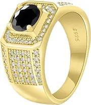 [LOEXZAH] 1CT Moissanite Rings for Men Diamond Wedding Bands 18K 925 Sterling Silver Moissanite Ring Moissanite Engagement Rings Mens Diamond Rings Gold Diamond Promise Ring for Him