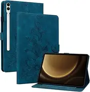 Nexue Case for Samsung Galaxy Tab S10+ Plus Case 2024/ S9 FE+ Plus/ S9+ Plus 12.4" 2023,Shockproof PU Leather Case Cover with Kickstand Pen Holder and Card Slots/Wallet (Dark Blue)