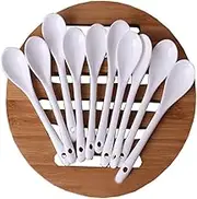 Retro Ceramic Spoons, Rice ScoopSet of 10 Ceramic Spoon Baby Spoon Coffee Tea Soup Spoon White