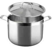 Duxtop Whole-Clad Tri-Ply Stainless Steel Stockpot with Lid, 8 Quart, Kitchen...