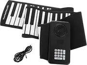 ibasenice Portable 88-key Roll-up Piano Keyboard Foldable Electronic Roll-up Piano Battery-powered for Beginner Music Practice Silicone Keys Built-in Speaker
