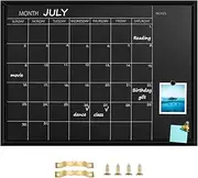 TORASO Calendar Chalkboard, 23.6 x 31.5 inches, Magnetic Surface Black Frame Chalk Board for Planning,School Timetable Memo, Hanging Board for Office, School and Home(YLHB-BK-6080)