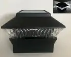 6-Pk Outdoor Black Solar LED Cap Light For 4"x4" PVC/Wood Square Fence Post