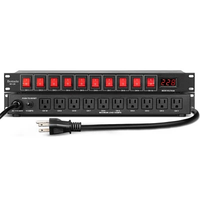 SR-128 10 Outlet Power Sequencer Conditioner - 15A 1800W AC power Rack Mount ...