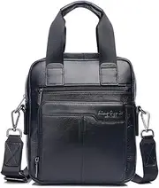 [XiaoDuoLi] Practical Leather Messenger Bag Handbag Middle Crossbody Shoulder Bag Satchel Purse for Work Business Travel