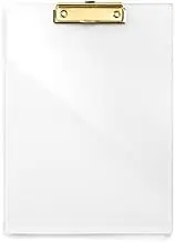 russell+hazel Acrylic Clip Board, Gold-Toned Hardware, 9” x 12”