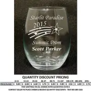 Personalized 15oz Stemless Wine Glass Custom Engraved Wine Glasses Formal Dance
