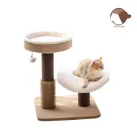 在飛比找momo購物網優惠-【Petpals】簡約雙柱療癒貓跳台-2層(貓跳台/貓窩/貓