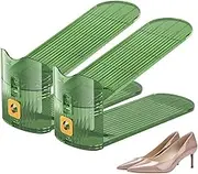 Shoe Stacker, Shoe Slot Organiser - 2 x Double Layer Shoe Holders, Shoe Compartments, Organiser, Shoe Stacker, Shoe Storage, Space-saving, Adjustable Double Layer Shoe Holder for Closet