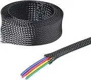 Auspirit PET Expandable Braided Cable Sleeve Wire Loom Wrap Cord Management Organized for Automotive Harness Home Audio Computer USB Power Cable (25mm or 1", 6M)